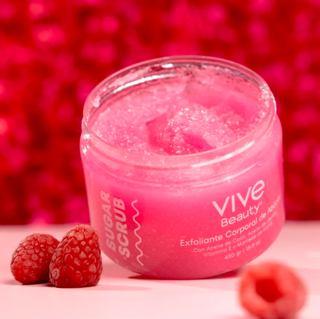 EXFOLIANTE CORPORAL SUGAR SCRUB SOFT BERRY 450gr VIVE BEAUTY