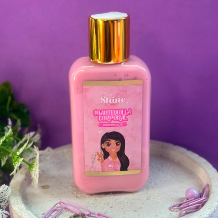 MINI MANTEQUILLA CORPORAL ROSADA CON BRILLOS GLOW SHINE