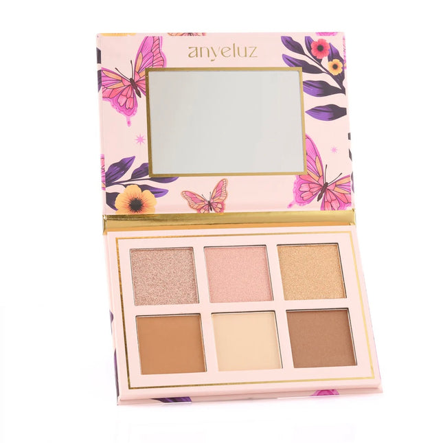 PALETA DE CONTORNO RUBOR E ILUMINADOR GLAM FACE ANYELUZ