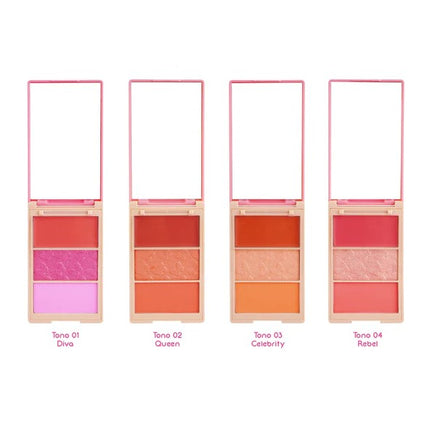 PALETA DE RUBOR x3 PURPURE