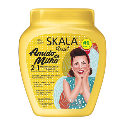 CREMA PARA PEINAR 2 EN 1 AMIDO DE MILHO SKALA