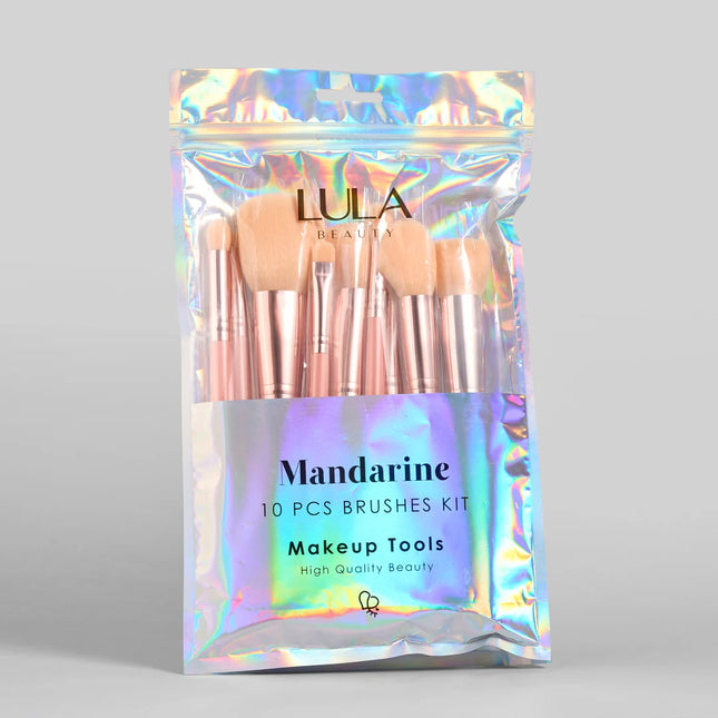 KIT DE BROCHAS MANDARINE X 10 LULA BEAUTY