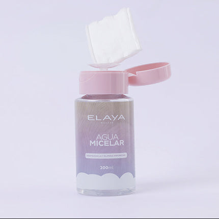 KIT AGUA MICELAR + POMOS DE ALGODÓN ELAYA