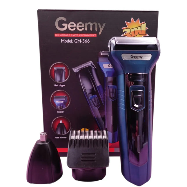 MAQUINA AFEITADORA GEEMY 3 EN 1 RECARGABLE