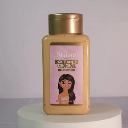 MANTEQUILLA CORPORAL DORADA CON BRILLO GLOW SHINE