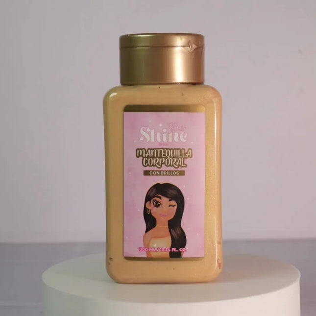 MANTEQUILLA CORPORAL DORADA CON BRILLO GLOW SHINE